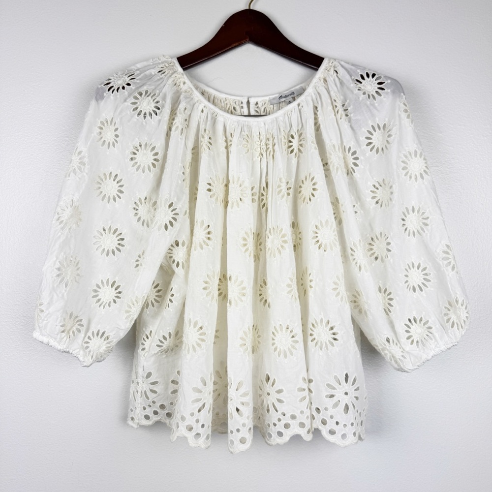 Madewell Cream Eyelet Blouse - Picture 4 of 9